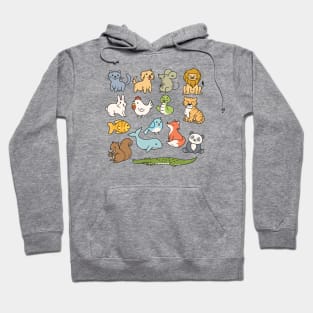 Cute Baby Animals Doodle Drawing Hoodie